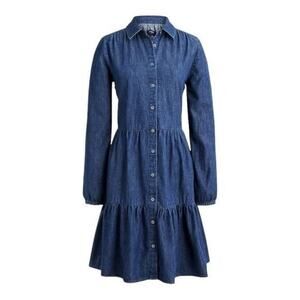 J. Crew Chambray Collared Shirtdress Women’s 14 Blue Western Boho Button Up Mini